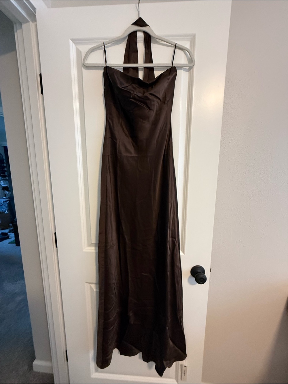 Reformation Oren Silk Dress Brown - Size S - Picture 5 of 6